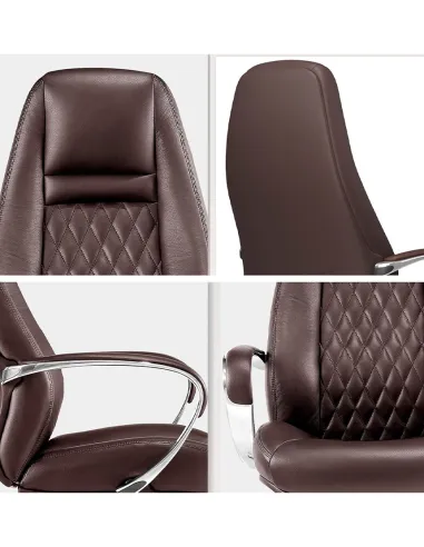Кресло F185 BRL для руководителя, коричневое, кожаное - купить Киев, Днепр, Одесса, Львов, Харьков