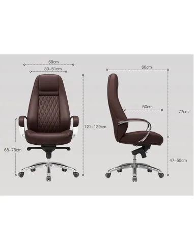 Кресло F185 BRL для руководителя, коричневое, кожаное - купить Киев, Днепр, Одесса, Львов, Харьков