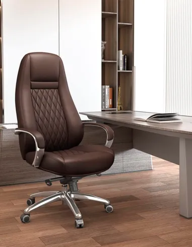 Кресло F185 BRL для руководителя, коричневое, кожаное - купить Киев, Днепр, Одесса, Львов, Харьков
