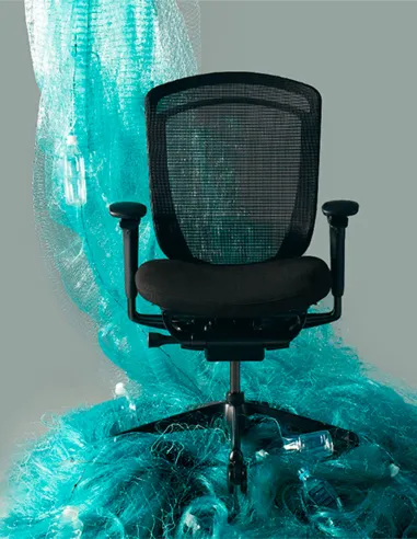 Кресло OKAMURA CONTESSA SECONDA, с тканевым сиденьем, черный корпус, черная крестовина - купить Киев, Днепр, Одесса, Львов, Харк