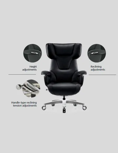 Кресло KRESLALUX ROWAN BLACK для руководителя, кожаное - купить Киев, Днепр, Одесса, Львов, Харьков