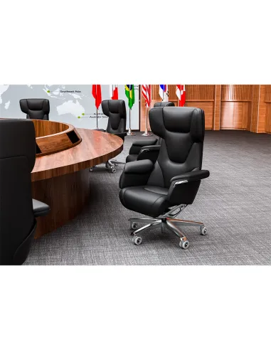 Кресло KRESLALUX ROWAN BLACK для руководителя, кожаное - купить Киев, Днепр, Одесса, Львов, Харьков