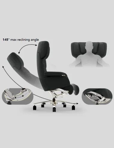 Кресло KRESLALUX ROWAN BLACK для руководителя, кожаное - купить Киев, Днепр, Одесса, Львов, Харьков