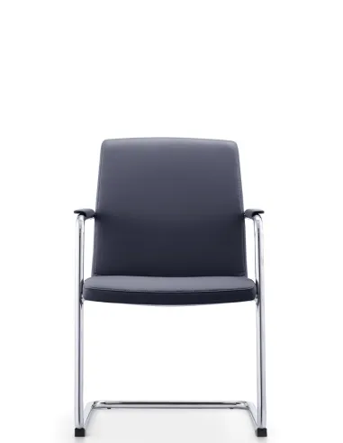 Кресло C2412 BL для посетителя, черное, кожаное - купить Киев, Днепр, Одесса, Львов, Харьков