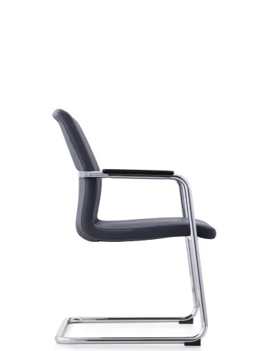 Кресло C2412 BL для посетителя, черное, кожаное - купить Киев, Днепр, Одесса, Львов, Харьков