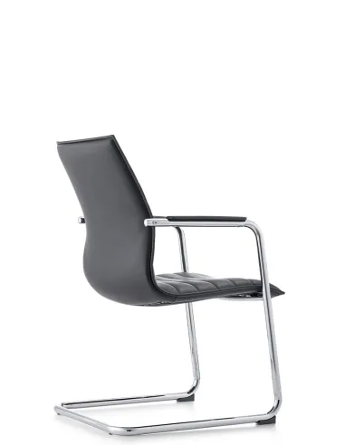 Крісло C2413-1 BL для відвідувача, черне, шкіряне - купити Київ, Дніпро, Одеса, Львів, Харків