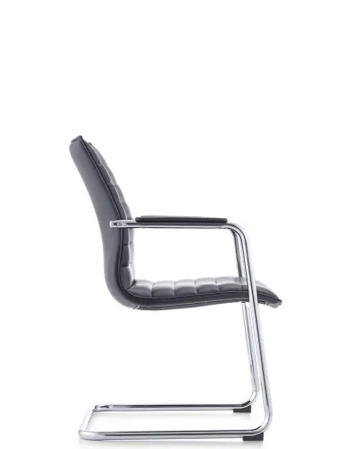 Крісло C2413-1 BL для відвідувача, черне, шкіряне - купити Київ, Дніпро, Одеса, Львів, Харків