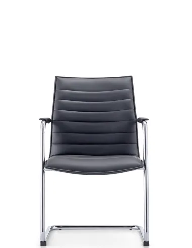 Крісло C2413-1 BL для відвідувача, черне, шкіряне - купити Київ, Дніпро, Одеса, Львів, Харків