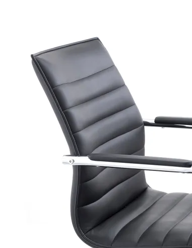 Крісло C2413-1 BL для відвідувача, черне, шкіряне - купити Київ, Дніпро, Одеса, Львів, Харків