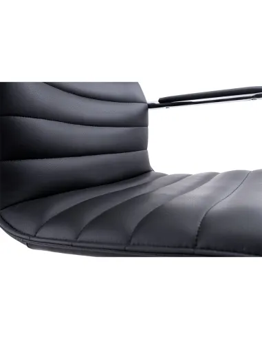 Крісло C2413-1 BL для відвідувача, черне, шкіряне - купити Київ, Дніпро, Одеса, Львів, Харків