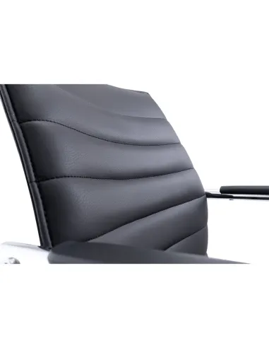 Крісло C2413-1 BL для відвідувача, черне, шкіряне - купити Київ, Дніпро, Одеса, Львів, Харків