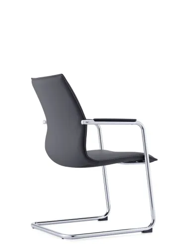 Крісло C2413 BL для відвідувача, черне, шкіряне - купити Київ, Дніпро, Одеса, Львів, Харків