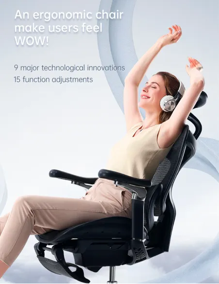 Кресло SIHOO DORO-C300 PRO BLACK эргономичное - купить Киев, Днепр, Одесса, Львов, Харьков