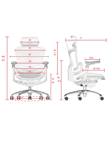 Кресло SIHOO DORO-C300 PRO WHITE эргономичное - купить Киев, Днепр, Одесса, Львов, Харьков
