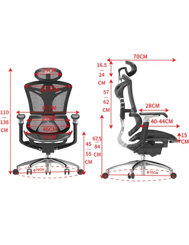 Кресло SIHOO M97 BLACK эргономичное - купить Киев, Днепр, Одесса, Львов, Харьков