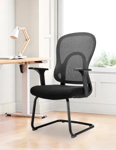 Крісло KRESLALUX GO-SIT 645-1C BLACK, для відвідувача, на полозах - купити Київ, Дніпро, Одеса, Львів, Харків