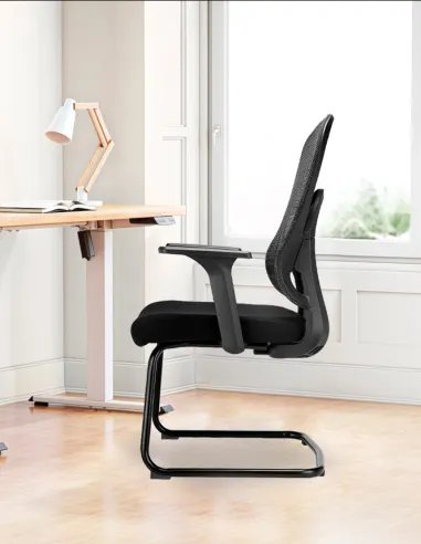 Крісло KRESLALUX GO-SIT 645-1C BLACK, для відвідувача, на полозах - купити Київ, Дніпро, Одеса, Львів, Харків