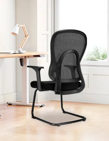 Крісло KRESLALUX GO-SIT 645-1C BLACK, для відвідувача, на полозах - купити Київ, Дніпро, Одеса, Львів, Харків