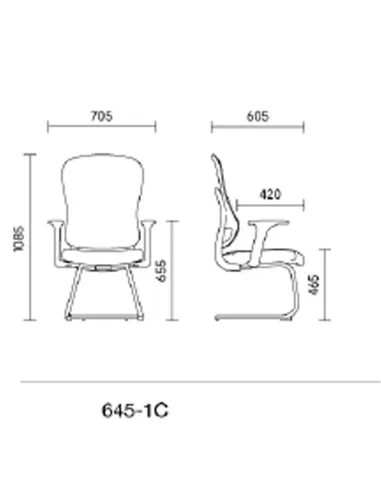 Крісло KRESLALUX GO-SIT 645-1C BLACK, для відвідувача, на полозах - купити Київ, Дніпро, Одеса, Львів, Харків