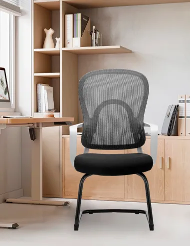 Кресло KRESLALUX GO-SIT 645-C LIGHT GREY, для посетителя, на полозьях - купить Киев, Днепр, Одесса, Львов, Харьков