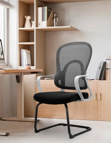 Кресло KRESLALUX GO-SIT 645-C LIGHT GREY, для посетителя, на полозьях - купить Киев, Днепр, Одесса, Львов, Харьков