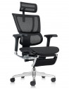 Кресло MIRUS-IOO 2 (IOOE2-AB-HAM-5D-L-LMT, сетка Т-168-B1-BLACK), эргономичное, с подставкой под ноги