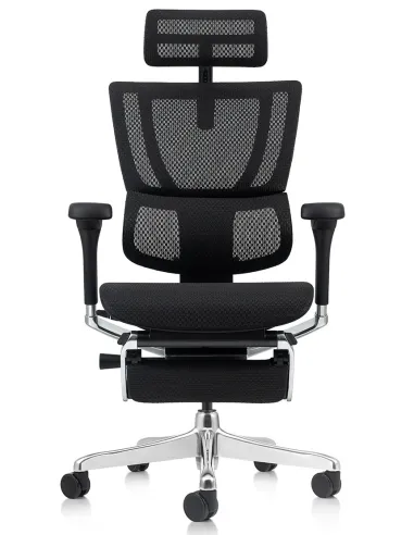 Кресло MIRUS-IOO 2 (IOOE2-AB-HAM-5D-L-LMT, СЕТКА Т-168-B1-BLACK), эргономичное, с подставкой под ноги - купить Киев, Днепр, Одес