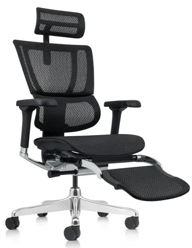 Кресло MIRUS-IOO 2 (IOOE2-AB-HAM-5D-L-LMT, СЕТКА Т-168-B1-BLACK), эргономичное, с подставкой под ноги - купить Киев, Днепр, Одес