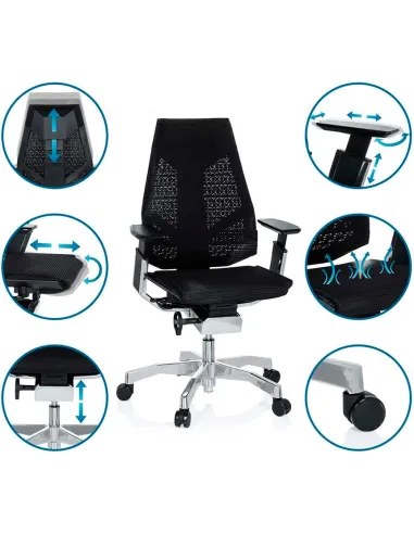 Крісло керівника GENIDIA GN2 MESH BLACK FRAME  - купити Київ, Дніпро, Одеса, Львів, Харків