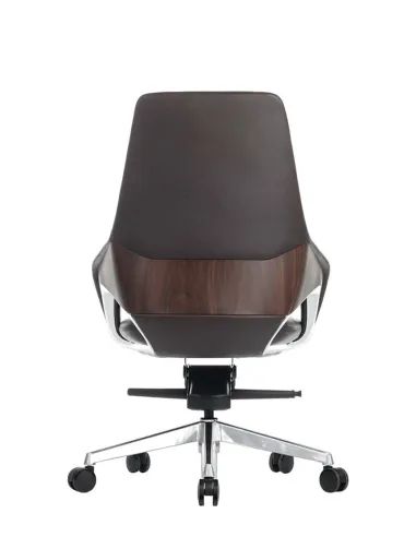 Кресло FK005-B, кожаное, со средней спинкой, темно-коричневое - купить Киев, Днепр, Одесса, Львов, Харьков