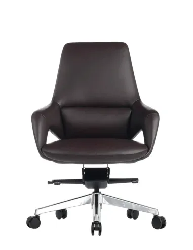 Кресло FK005-B, кожаное, со средней спинкой, темно-коричневое - купить Киев, Днепр, Одесса, Львов, Харьков