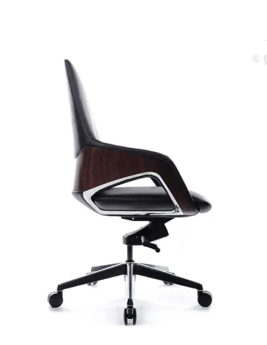 Кресло FK005-B, кожаное, со средней спинкой, черное - купить Киев, Днепр, Одесса, Львов, Харьков