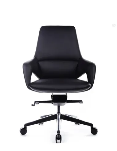 Кресло FK005-B, кожаное, со средней спинкой, черное - купить Киев, Днепр, Одесса, Львов, Харьков