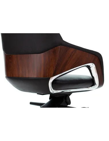 Кресло FK005-B, кожаное, со средней спинкой, черное - купить Киев, Днепр, Одесса, Львов, Харьков