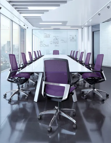 Крісло OKAMURA FINORA, з тканинним сидінням, білий корпус - купити Київ, Дніпро, Одеса, Львів, Харків