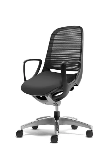 Кресло Okamura Luce Black для оператора с подлокотниками - купить Киев, Днепр, Одесса, Львов, Харьков