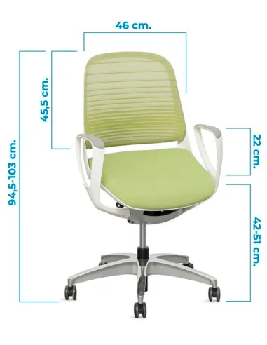 Крісло Okamura Luce Lime Green для оператора з підлокітниками - купити Київ, Дніпро, Одеса, Львів, Харків