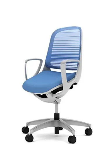 Крісло Okamura Luce Aqua blue - Купити офісне крісло для оператора з підлокітниками. Ціна в Києві, Харкові, Дніпрі, Одесі