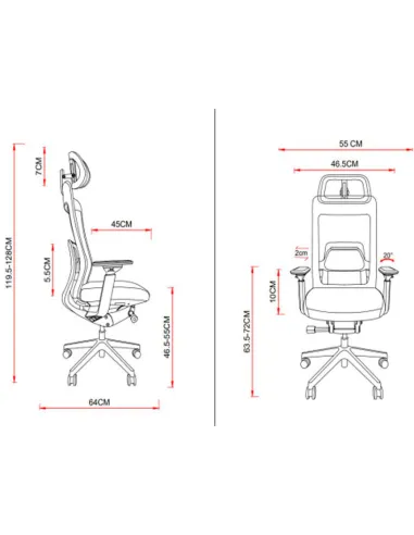 Кресло KRESLALUX GRAPHIS 8016-A LIGHT GREY, эргономичное - купить Киев, Днепр, Одесса, Львов, Харьков