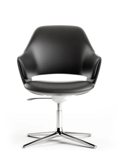 Конференц-крісло KRESLALUX ZENN BLACK, шкіряне - купити Київ, Дніпро, Одеса, Львів, Харків.