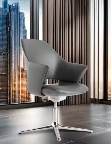 Конференц-крісло KRESLALUX ZENN BLACK, шкіряне - купити Київ, Дніпро, Одеса, Львів, Харків.