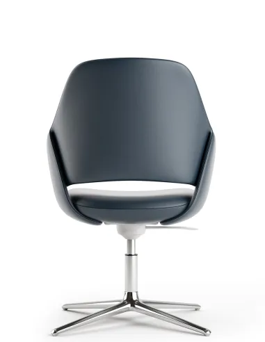 Конференц-кресло KRESLALUX ZENN DARK BLUE, кожаное - купить Киев, Днепр, Одесса, Львов, Харьков