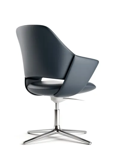 Конференц-кресло KRESLALUX ZENN DARK BLUE, кожаное - купить Киев, Днепр, Одесса, Львов, Харьков