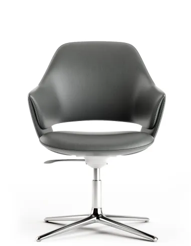 Конференц-кресло KRESLALUX ZENN DARK BLUE, кожаное - купить Киев, Днепр, Одесса, Львов, Харьков