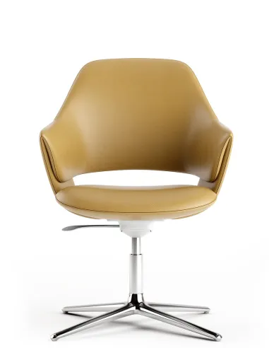 Конференц-крісло KRESLALUX ZENN YELLOW, шкіряне - купити Київ, Дніпро, Одеса, Львів, Харків