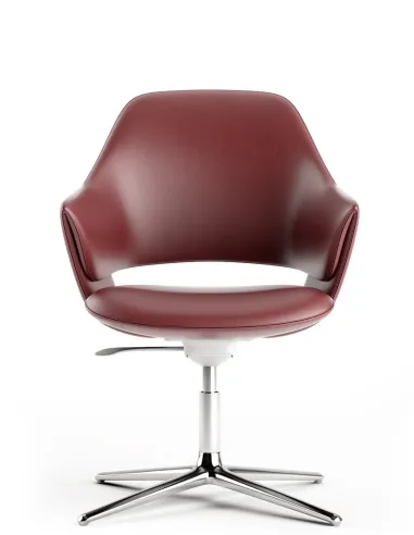 Конференц-кресло KRESLALUX ZENN RED, кожаное - купить Киев, Днепр, Одесса, Львов, Харьков