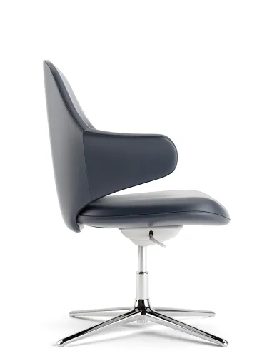 Конференц-кресло KRESLALUX AKIRA-V DARK BLUE, кожаное - купить Киев, Днепр, Одесса, Львов, Харьков