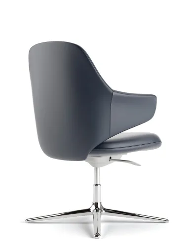 Конференц-кресло KRESLALUX AKIRA-V DARK BLUE, кожаное - купить Киев, Днепр, Одесса, Львов, Харьков