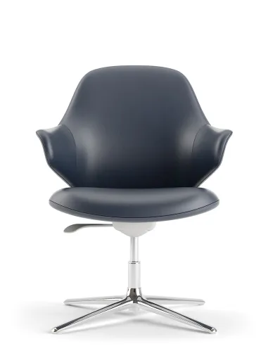 Конференц-крісло KRESLALUX AKIRA-V DARK BLUE, шкіряне - купити Київ, Дніпро, Одеса, Львів, Харків