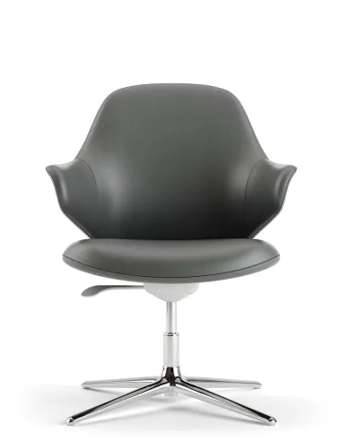 Конференц-кресло KRESLALUX AKIRA-V DARK GREY, кожаное - купить Киев, Днепр, Одесса, Львов, Харьков